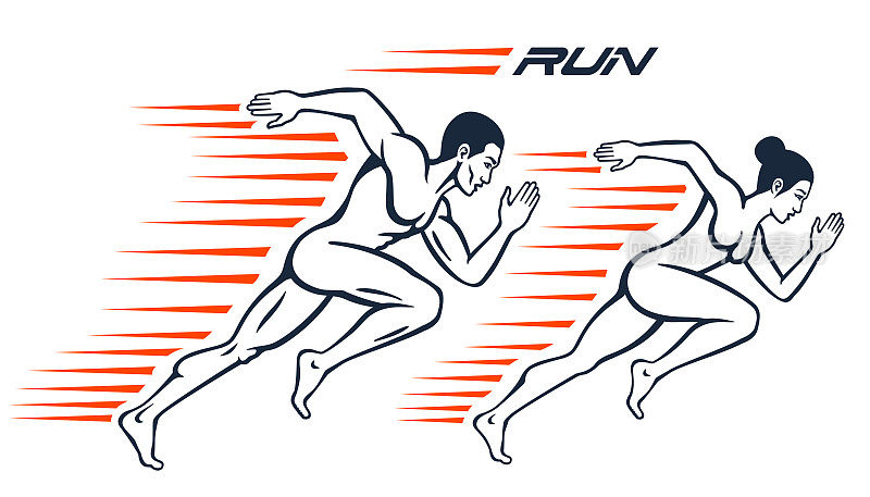 Running athletes. Sport concept.